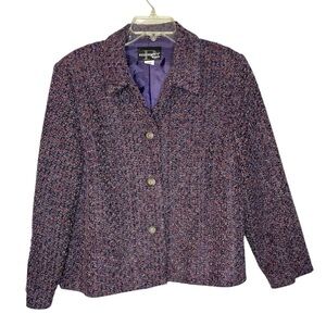 Requirements Woman 16W Multicolor Tweed Blazer Jacket, USA Made